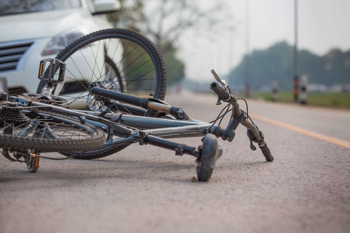 Bike on a Texas road after a San Antonio bicycle accident